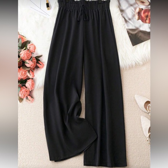 SHEIN Pants - SHEIN Curve Black Wide Leg Dress Pants